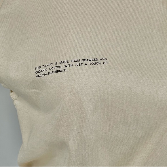 Pangaia Seaweed Fiber Cropped Sand Shoulder Tee - Picture 6 of 9
